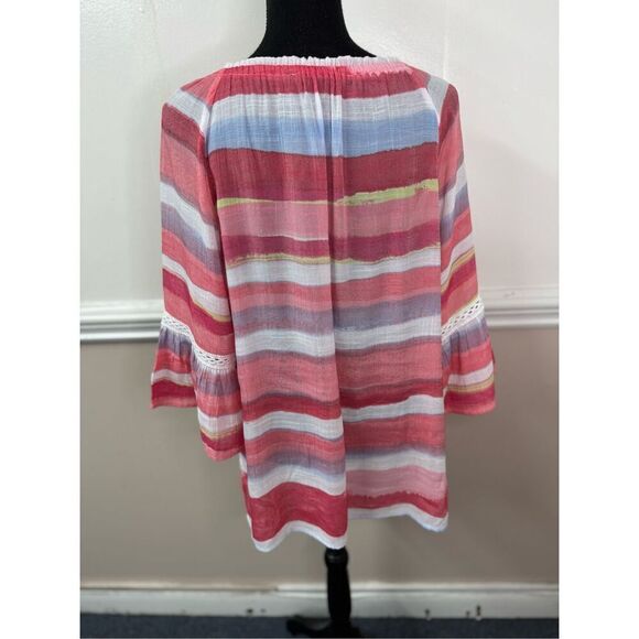 Zac & Rachel Stripe Blouse Size Large - Picture 3 of 7